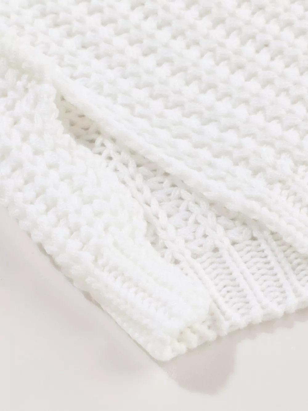 Ribbed Knit Round Neck Slouchy Chunky Sweater, image 10