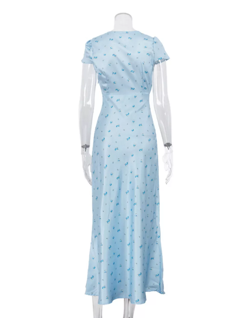 V-Neck Cap Sleeve Maxi Dress, image 5