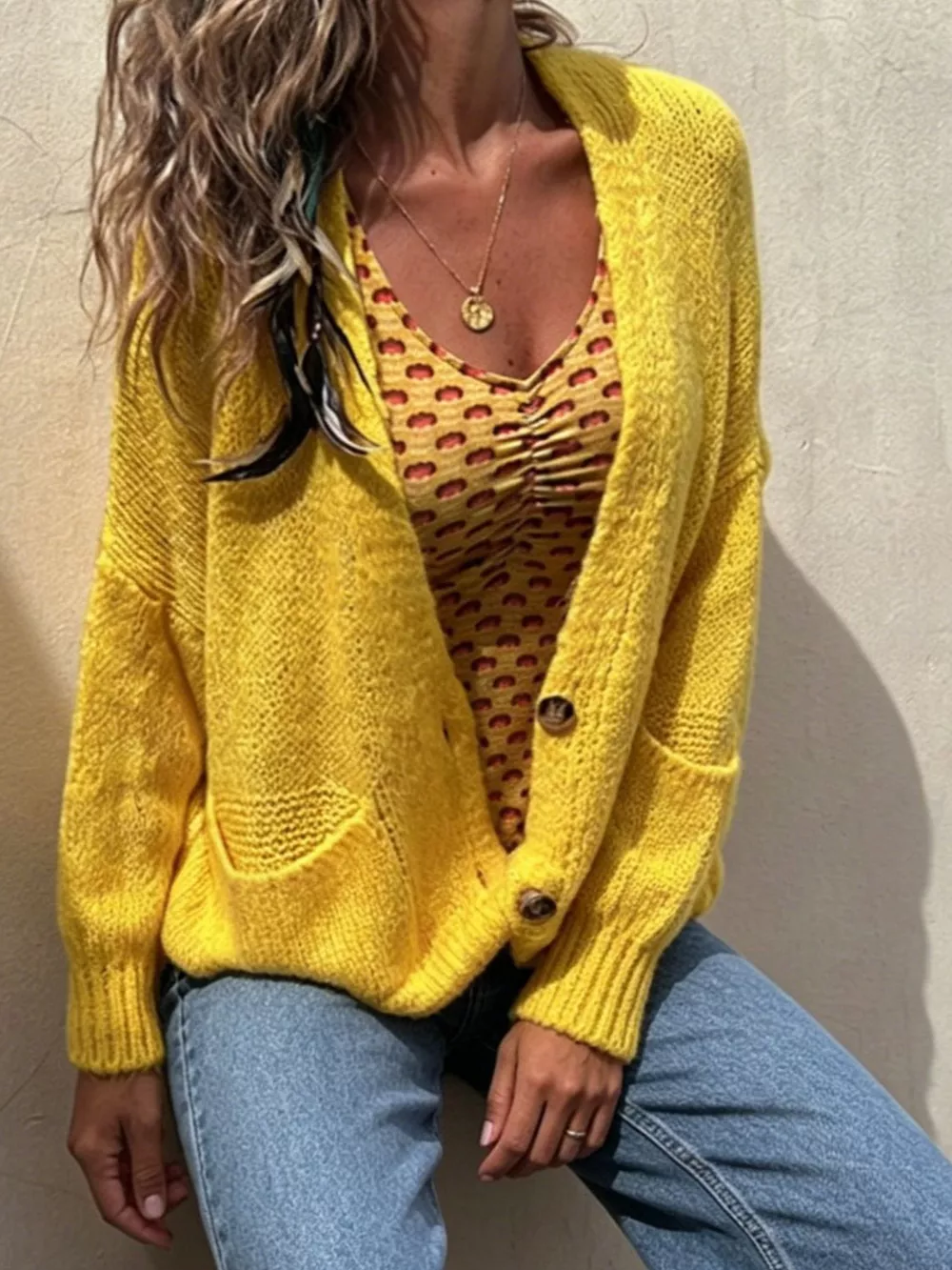 Full Size Chunky Knit Button-Up Cardigan Plus Size, image 3