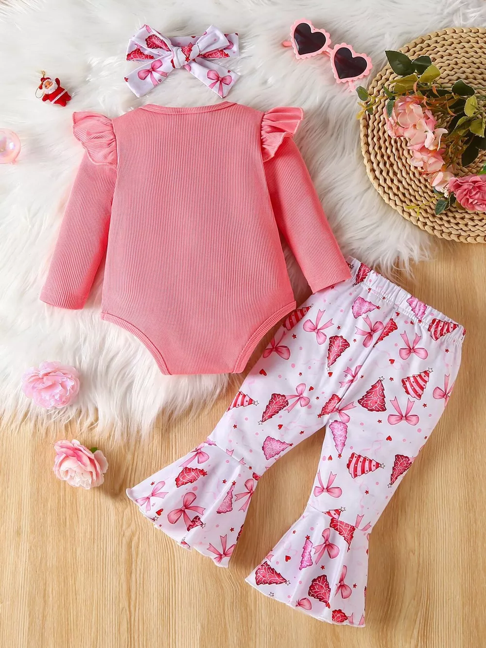 Children's Halloween Graphic Top and Pants 3-Piece Set with Headband, image 8