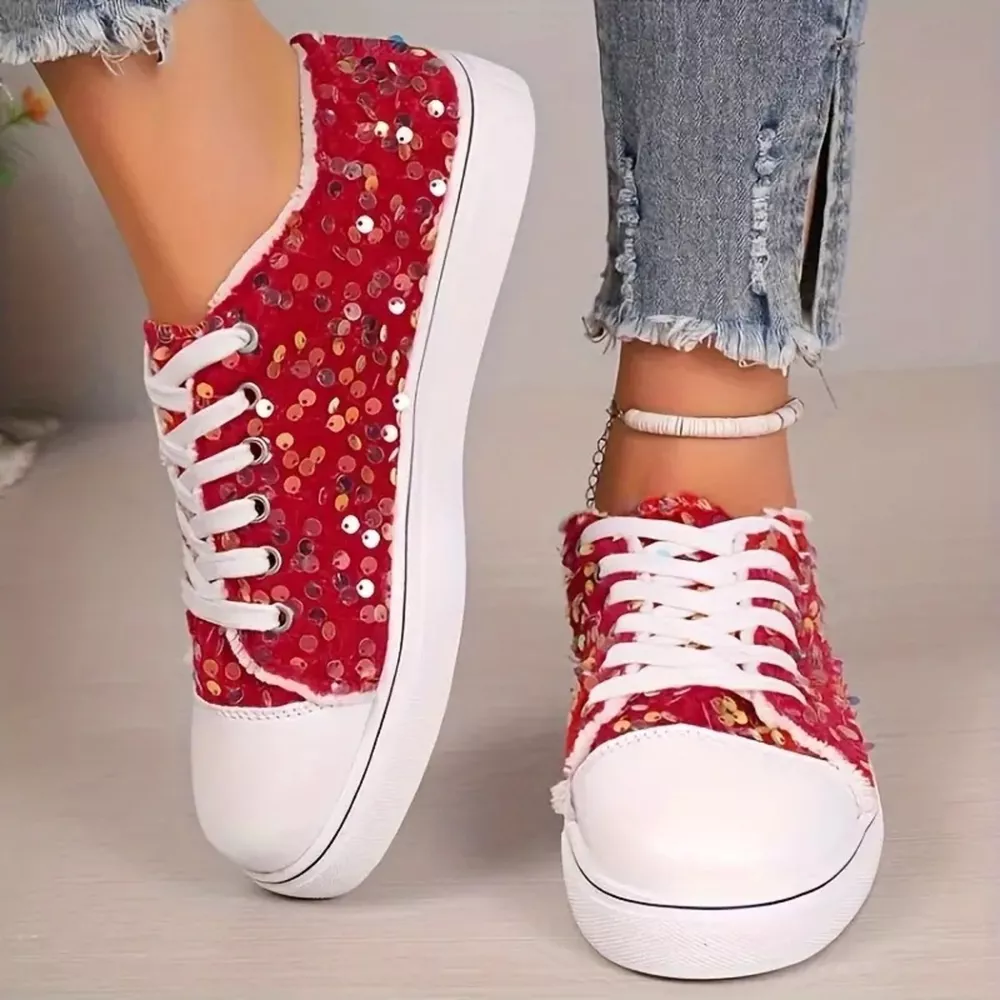 Sparkling Sequin Low-Top Sneakers, image 7