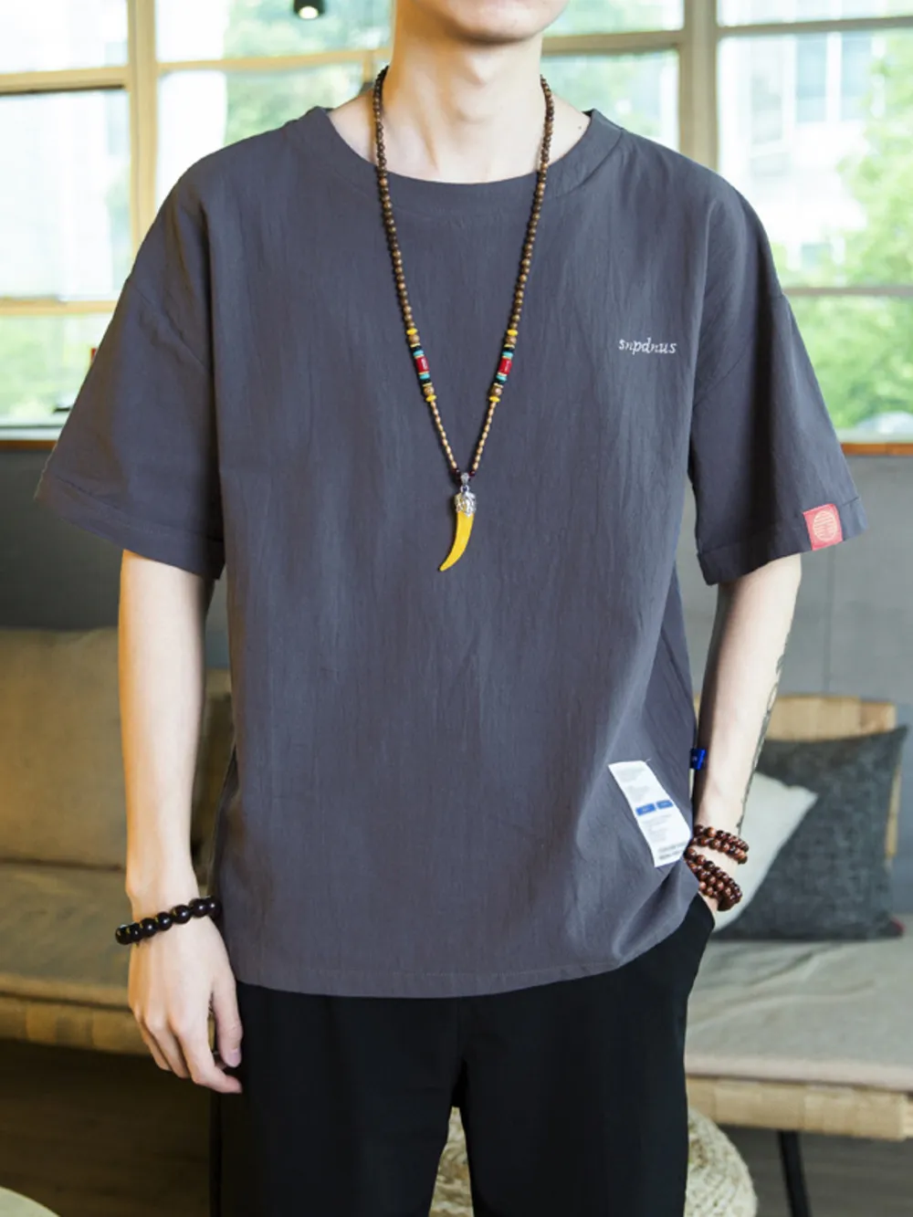 Men's Plus Size Round Neck Short Sleeve T-Shirt, image 3