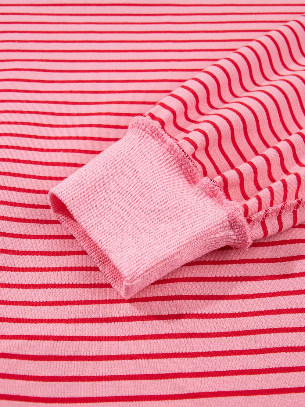 Stripe Ribbed Patchwork Mock Neck Baggy Pullover Matching Shorts Set, image 9