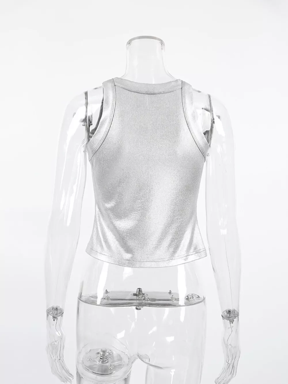 Ribbed Racerback Tank Top, image 7