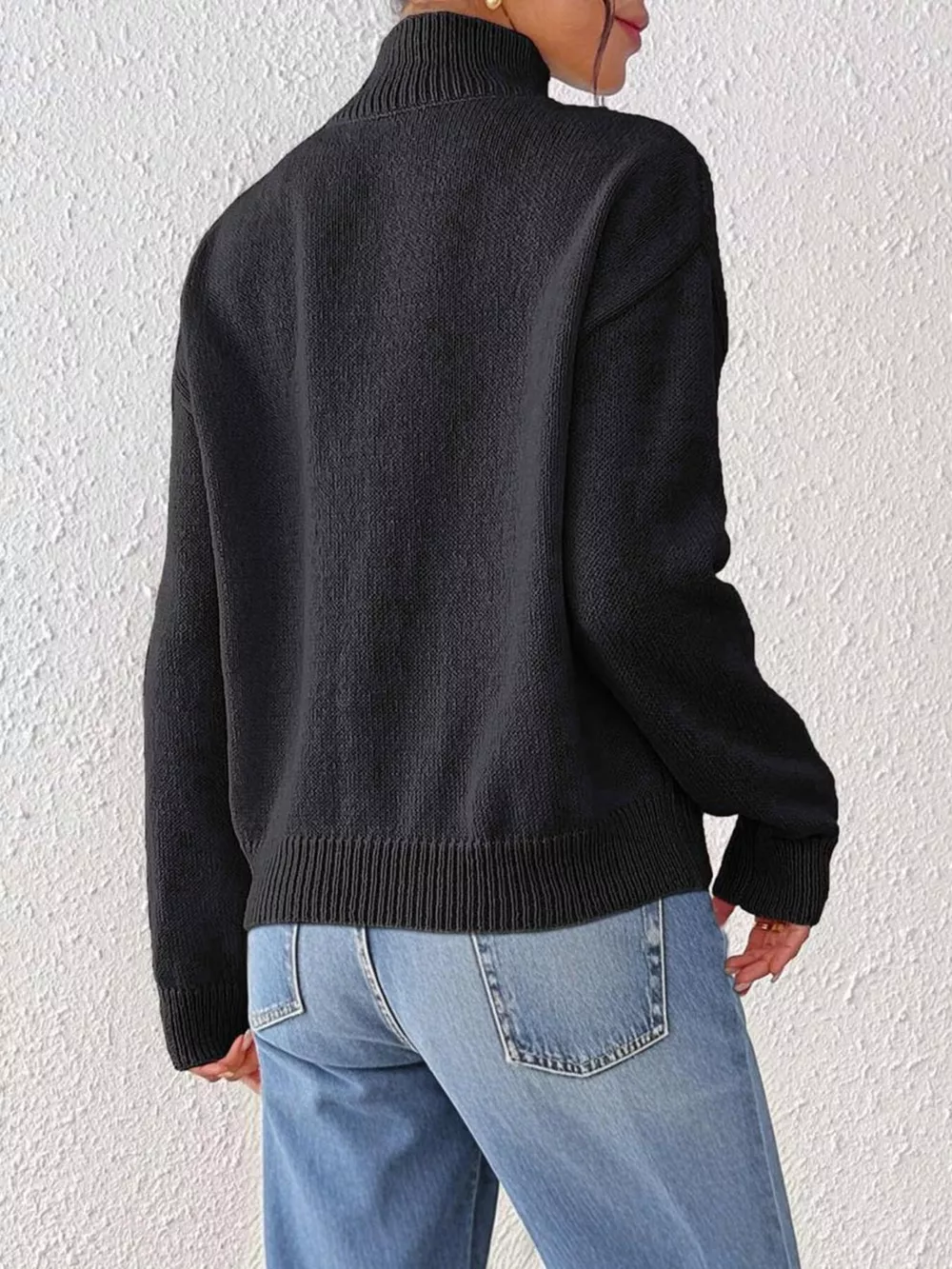 Turtleneck Dropped Shoulder Sweater, image 5