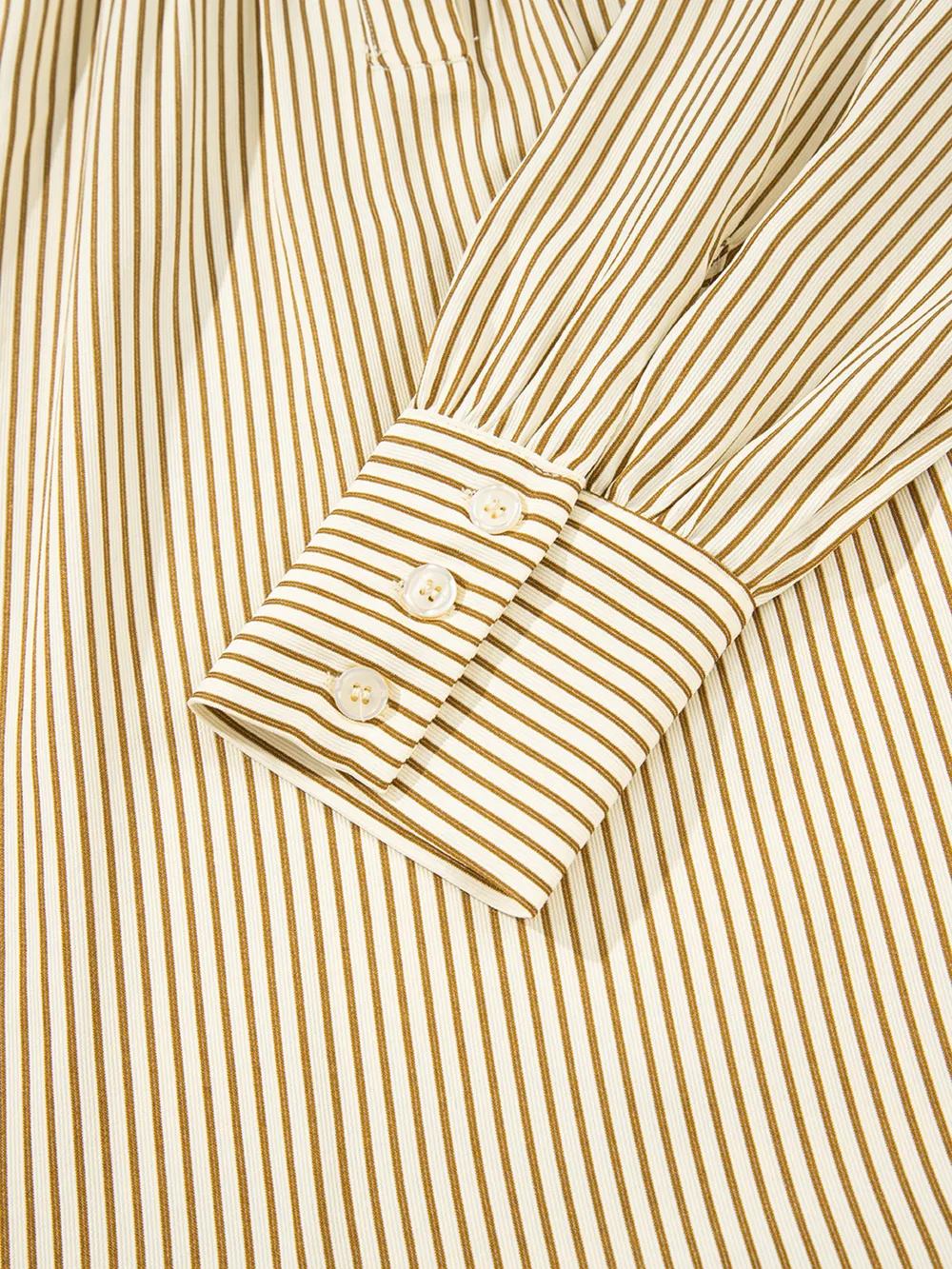 Stripe Collared Neck Cuffed Long Sleeve Drop Waist Mini Dress, image 7
