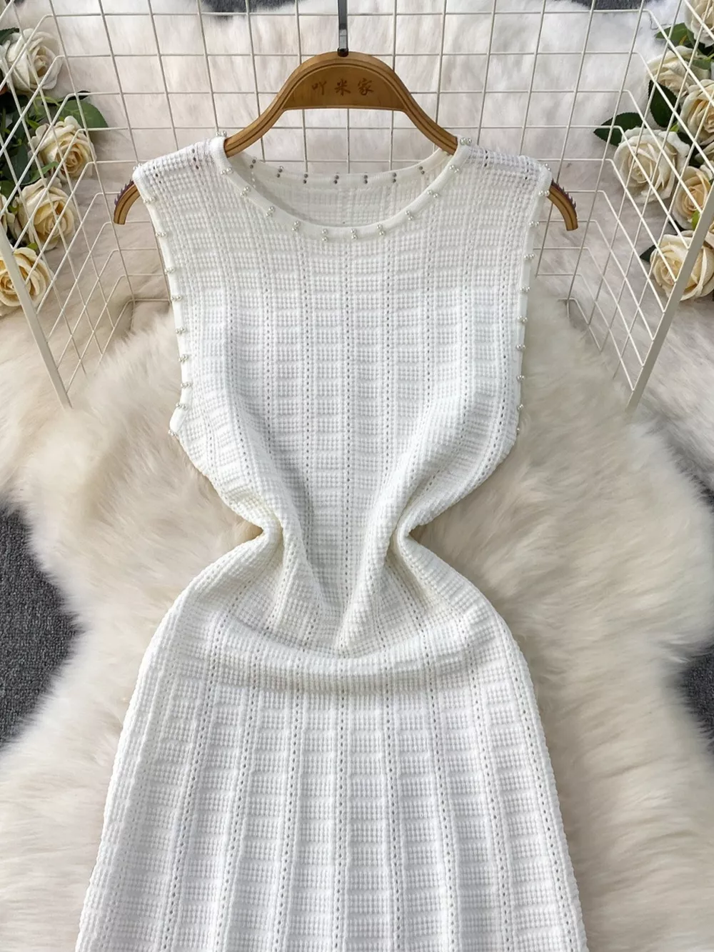 Textured Knit Sleeveless Midi Dress, image 16