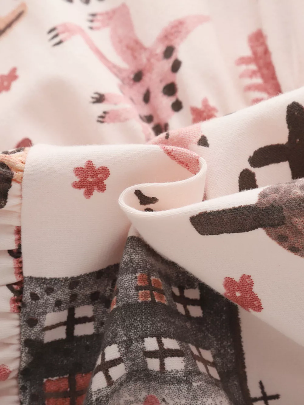 Children's Tiered Cartoon Print Casual Dress, image 4
