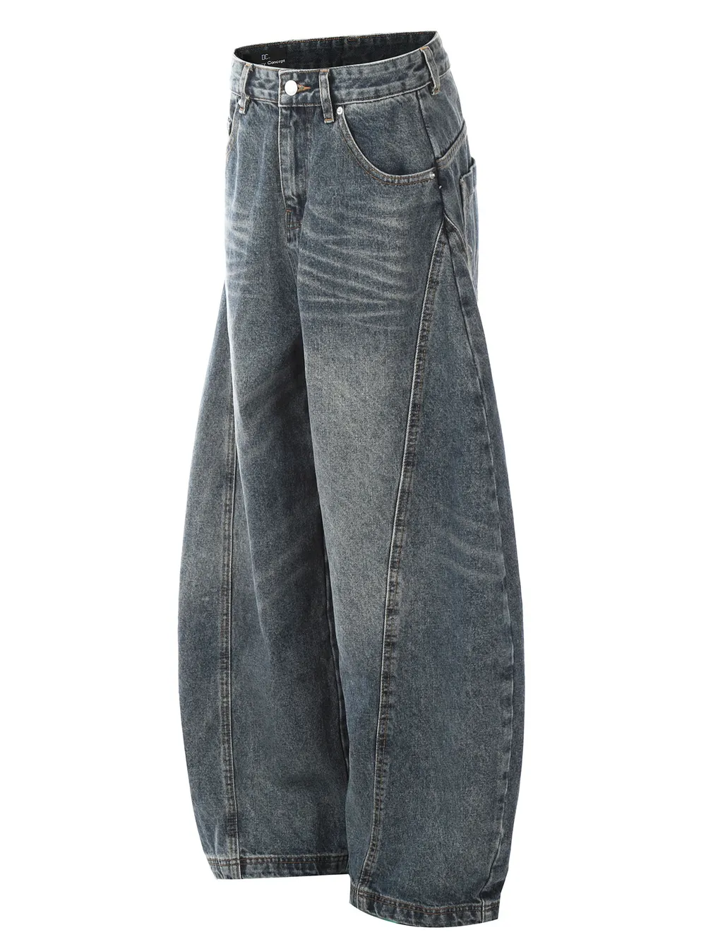 Men's Washed Wide Leg Baggy Jeans, image 2
