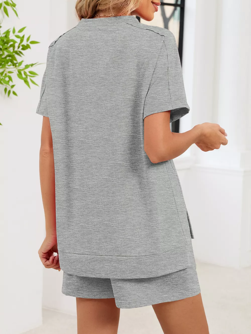 Round Neck Short Sleeve T-Shirt and Shorts Set, image 11