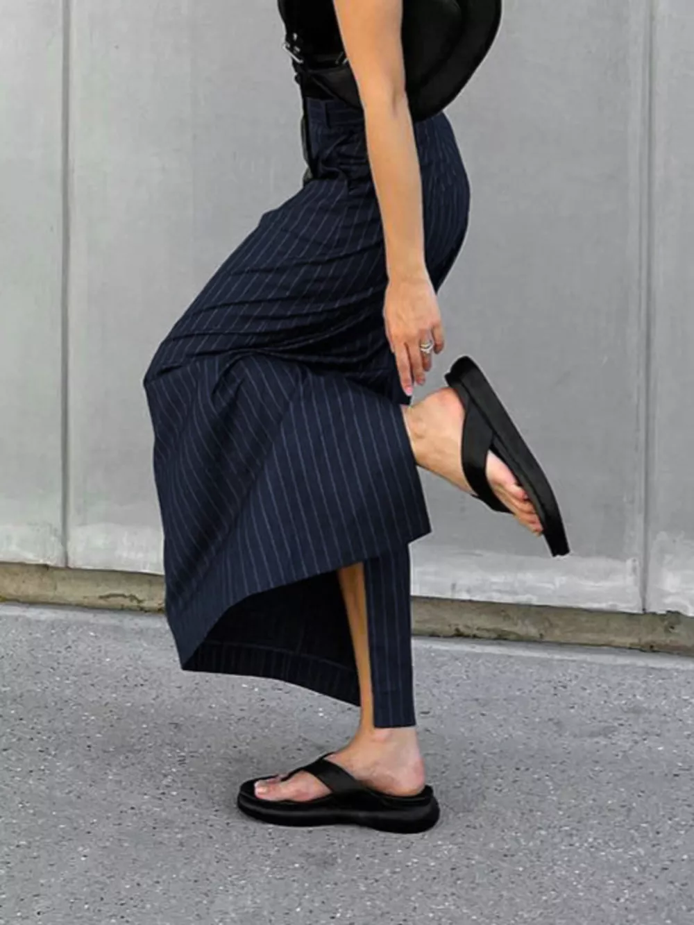 Slit Striped Maxi Skirt, image 5