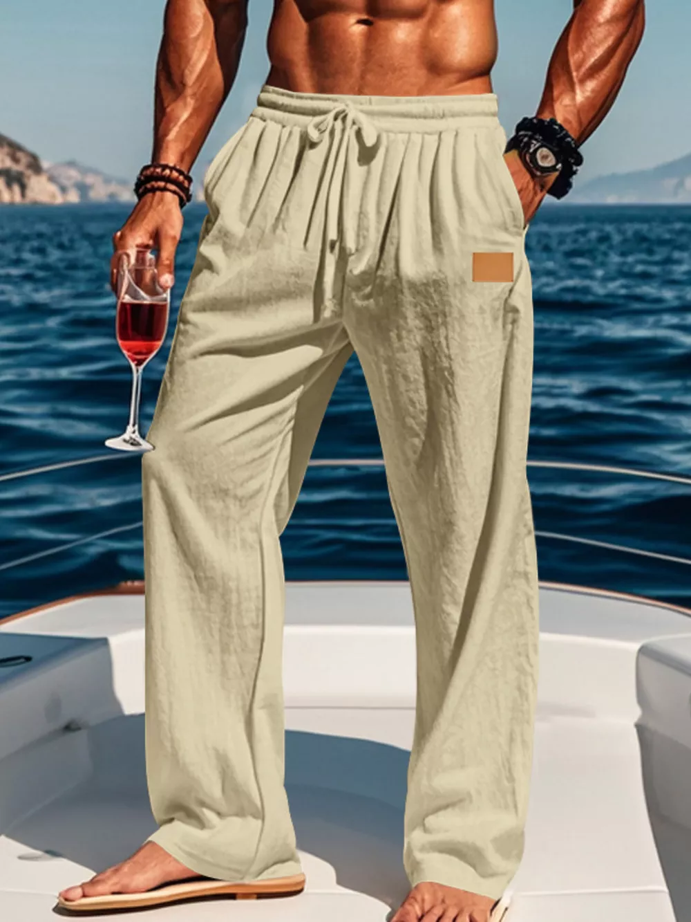 Men's Full Size Drawstring Wide Leg Pants Plus Size, image 12