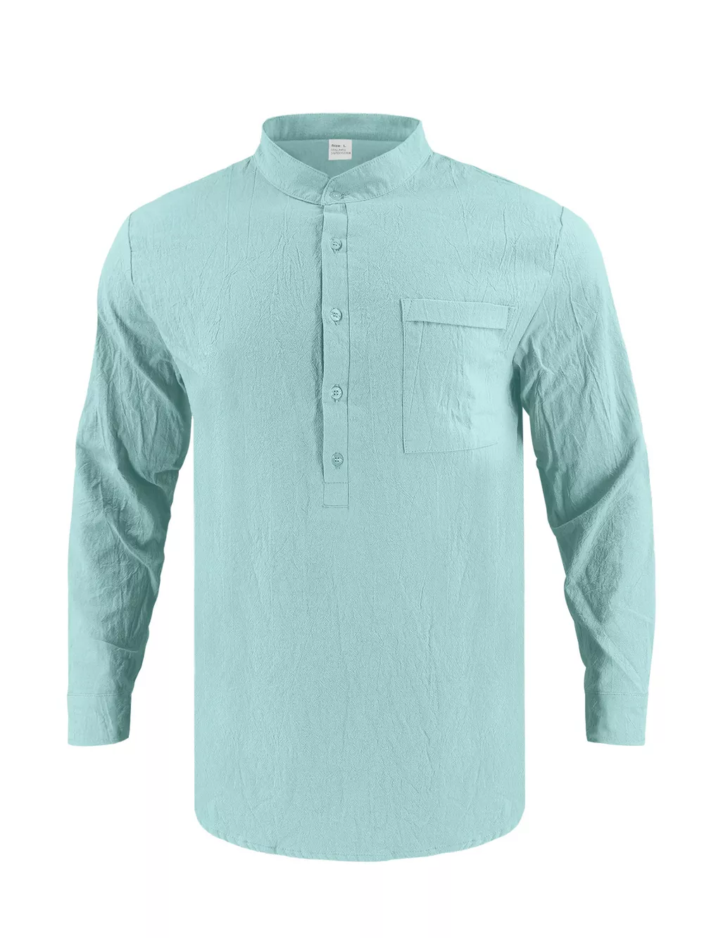 Men's Full Size Button Detail Long Sleeve Shirt Plus Size, image 12