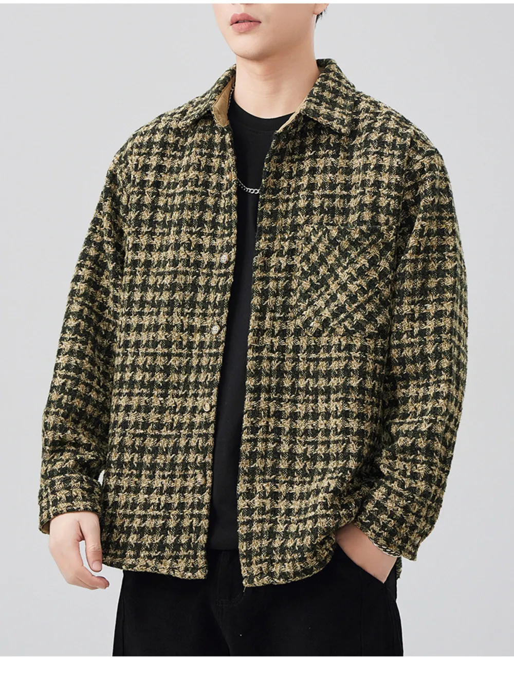 Men's Plus Size Button Up Long Sleeve Jacket, image 5