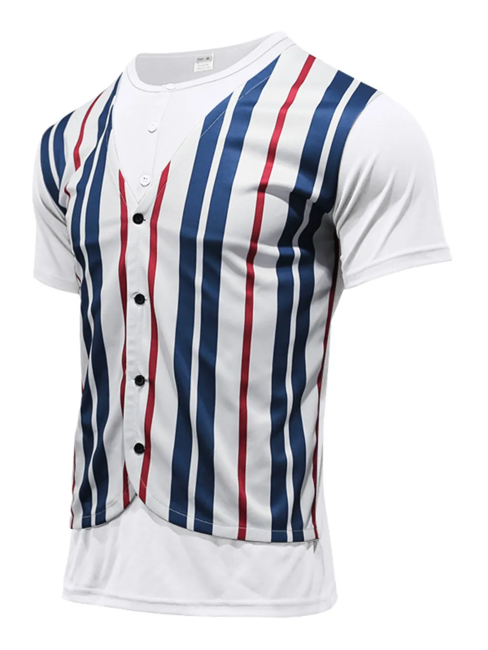Men's Full Size Striped Short Sleeve T-Shirt Plus Size, image 14