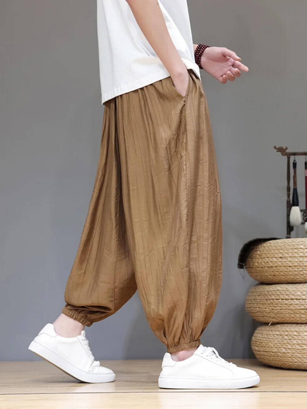 Men's Plus Size Drawstring Loose Fit Joggers, image 9