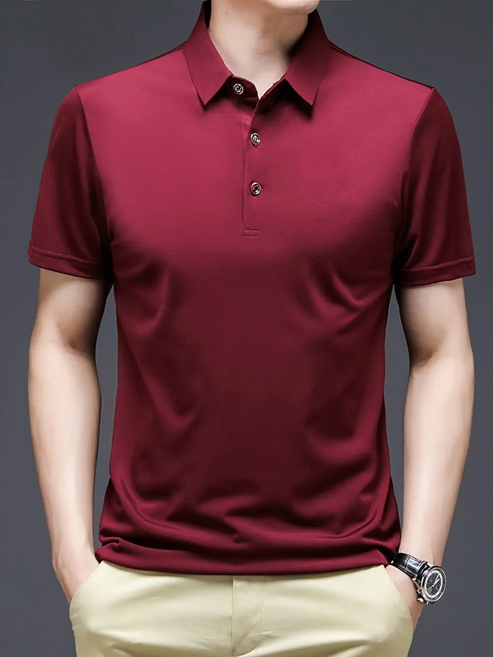 Men's Plus Size Breathable Collared Neck Polo, image 7