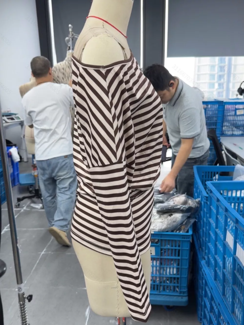 Striped One Shoulder Long Sleeve T-Shirt, image 6