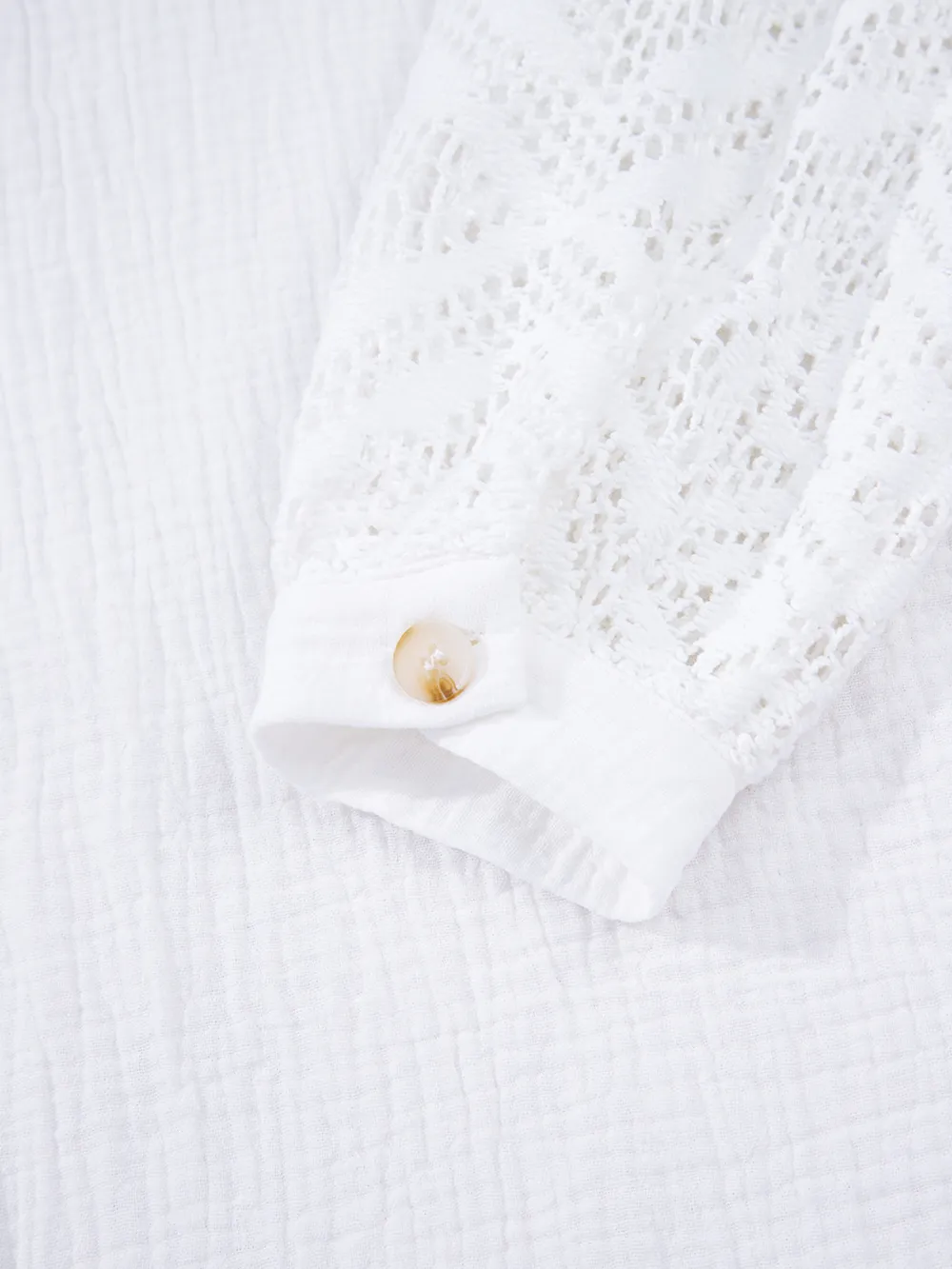 Lace Sleeve Button Down Shirt, image 5