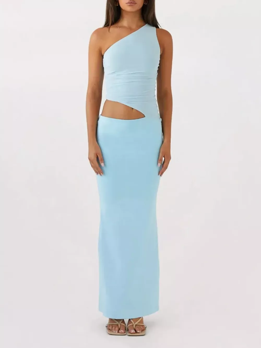 Full Size One-Shoulder Top and Maxi Skirt Set Plus Size, image 8