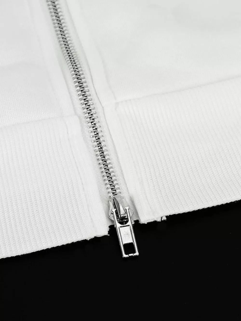 Striped Sleeve Zip-Up Drawstring Hoodie, image 4