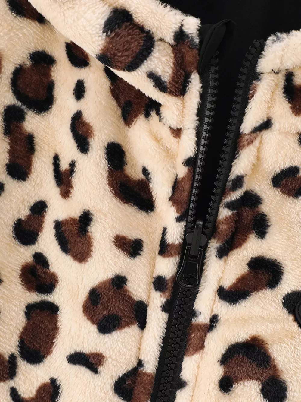 Children's Hooded Leopard Lined Warm Jacket, image 5