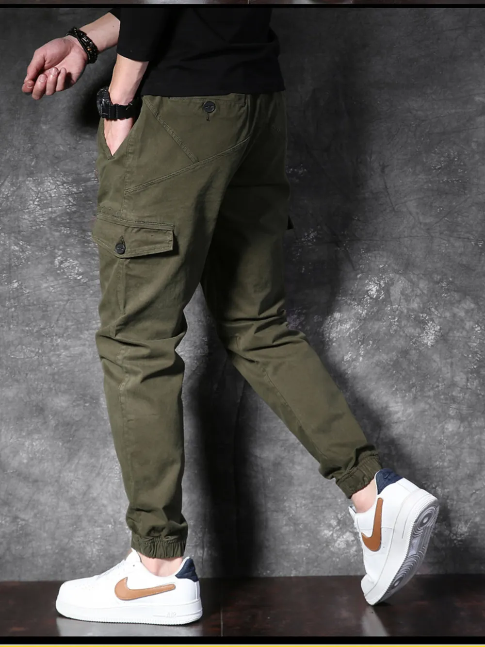 Men's Cargo Pants with Drawstring, image 8