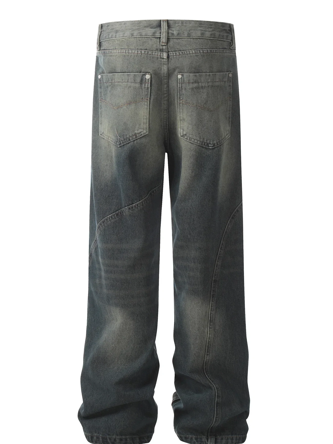 Men's Washed Wide Leg Jeans, image 3