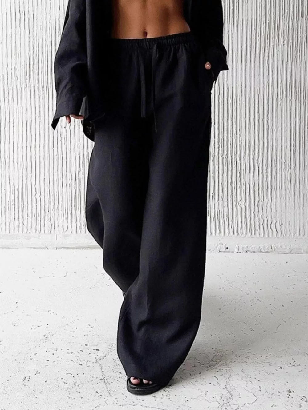 Relaxed Fit Button Up Shirt and Pants Two-Piece Set, image 8