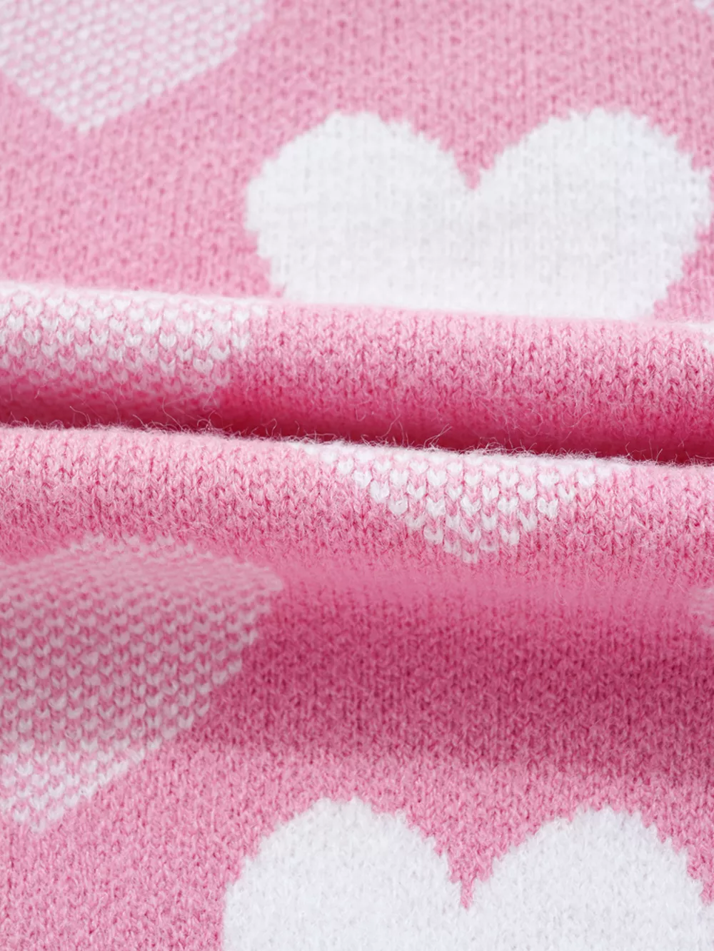 Pearled Heart Print Valentines Crew Neck Sweater, image 7
