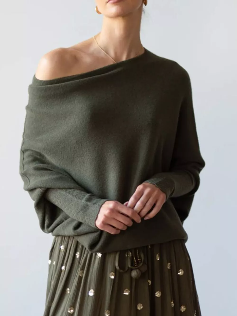 Boat Neck Long Sleeve Sweater, image 13