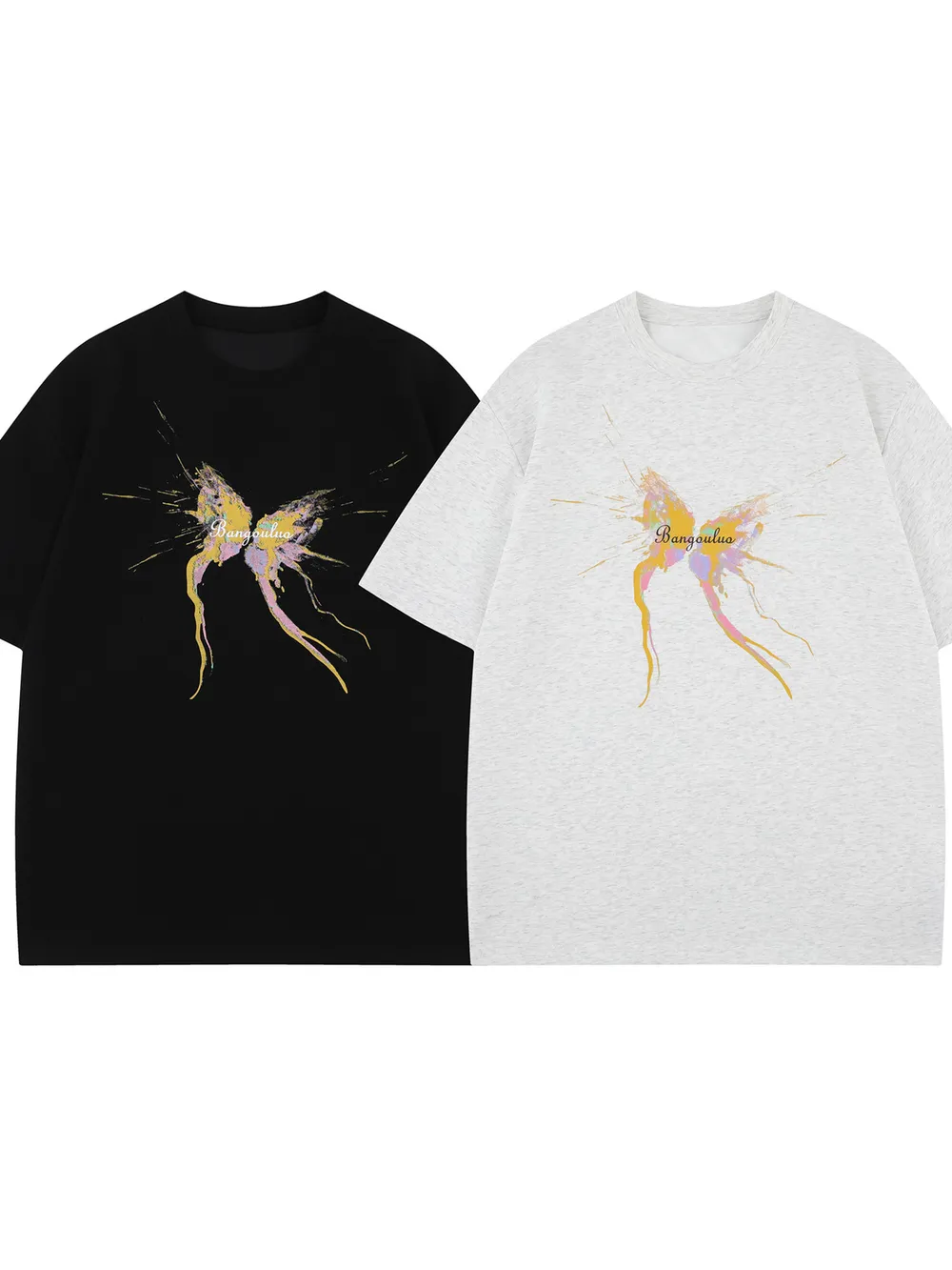 Men's Butterfly Splash Art Round Neck T-Shirt, image 4