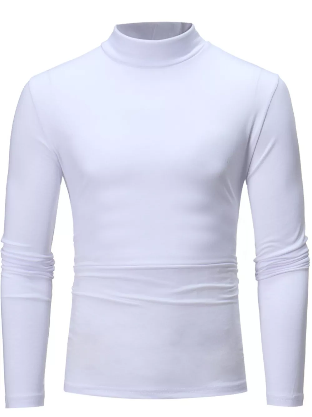 Men's Plus Size Slim Fit Mock Neck Long Sleeve T-Shirt, image 10