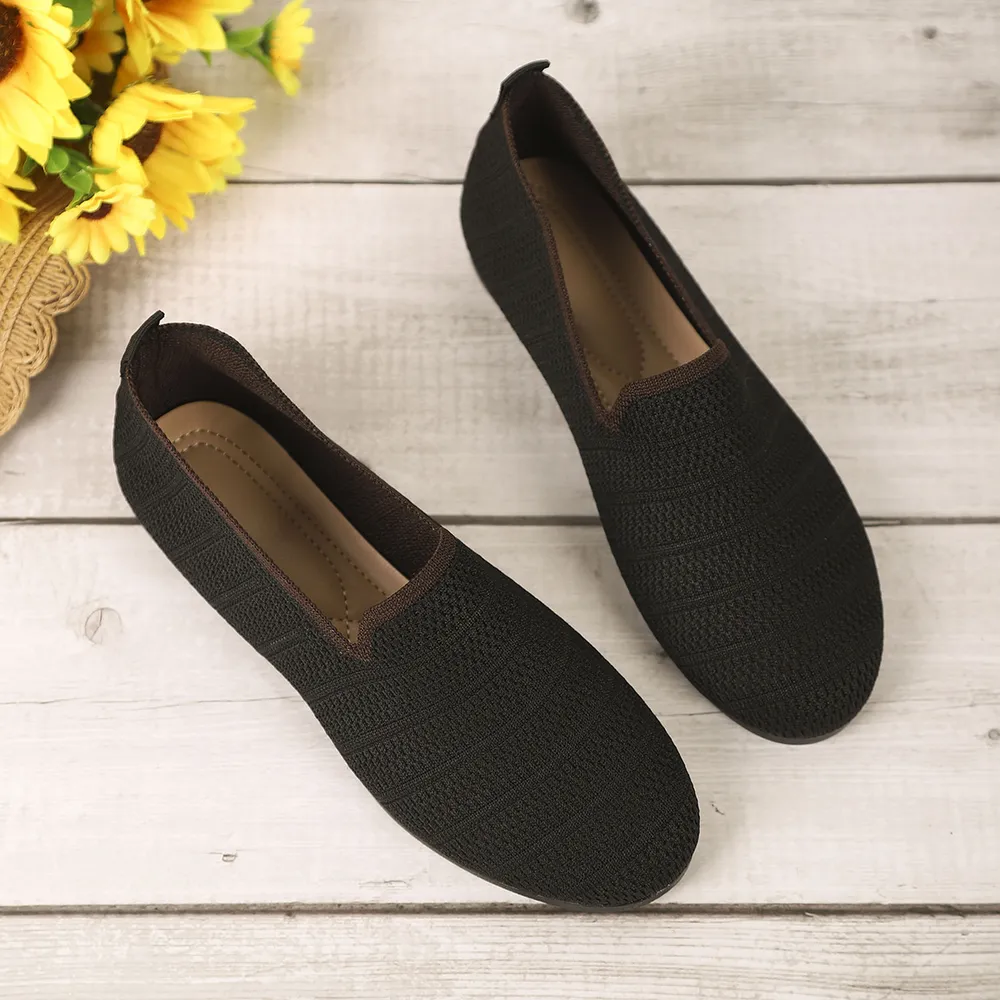 Breathable Knit Slip-On Loafers, image 3
