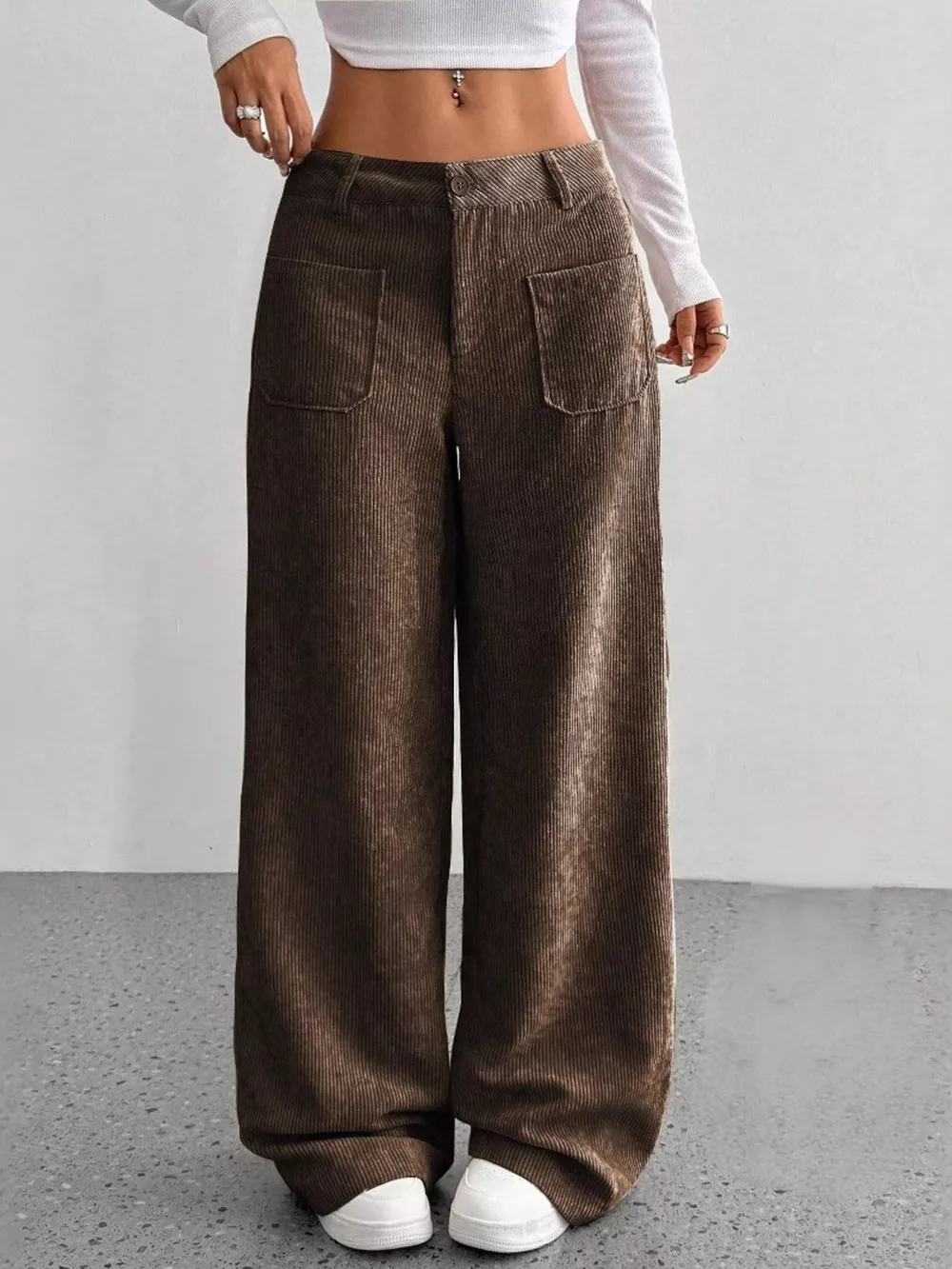 Corduroy Wide Leg Pants, image 5