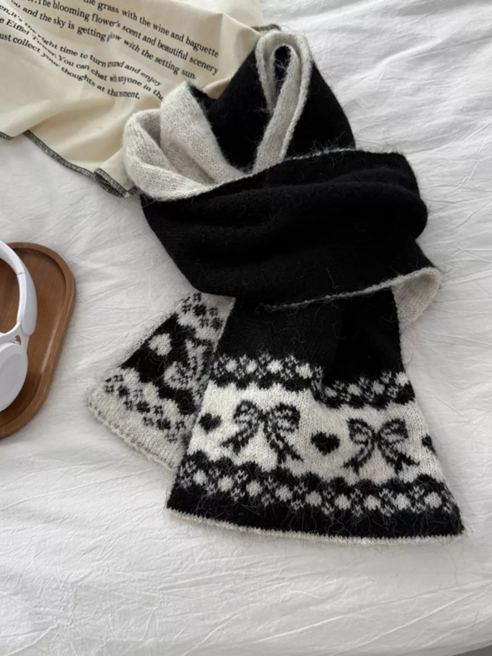 Warm Knitted Bowknot Scarf
