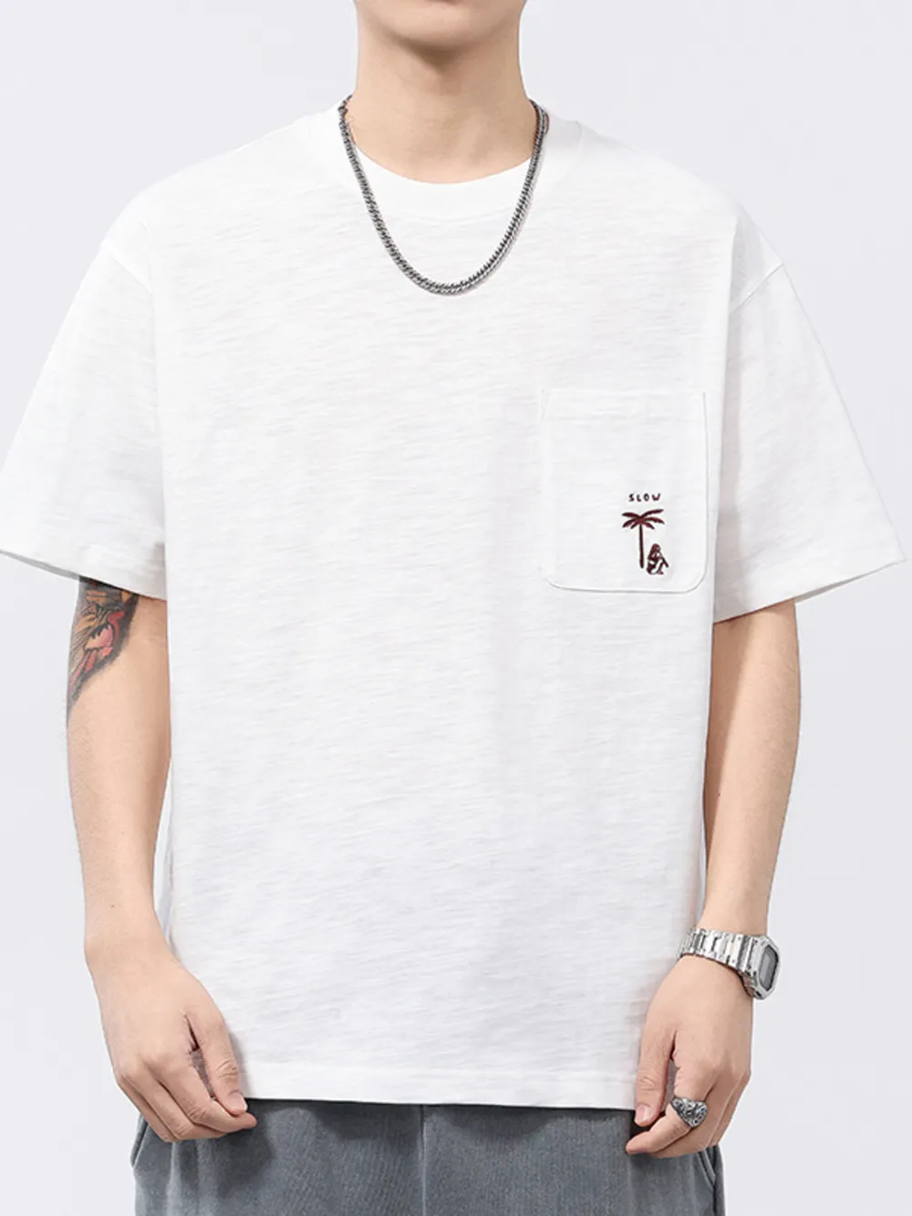 Men's Plus Size Round Neck Half Sleeve T-Shirt, image 2