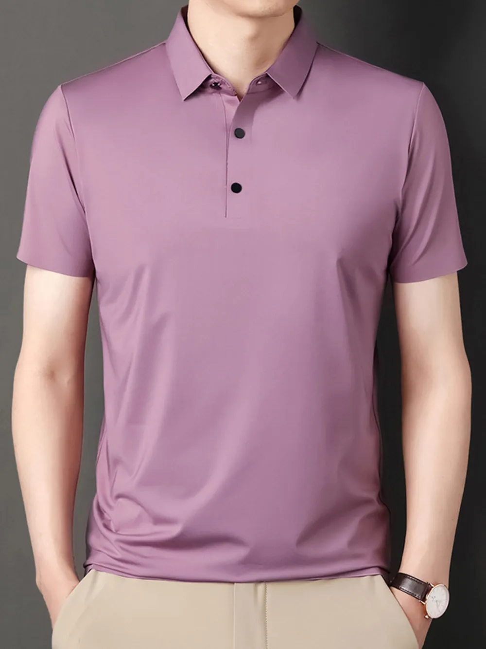 Men's Button Detail Short Sleeve Polo, image 2