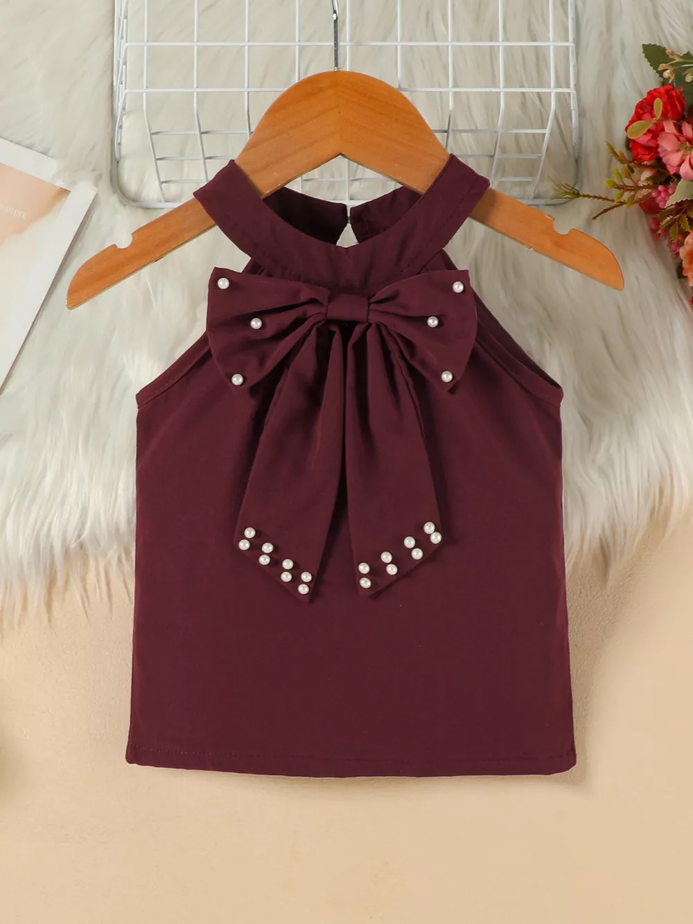Children's Pearl Bowknot Top and Skirt Set, image 13