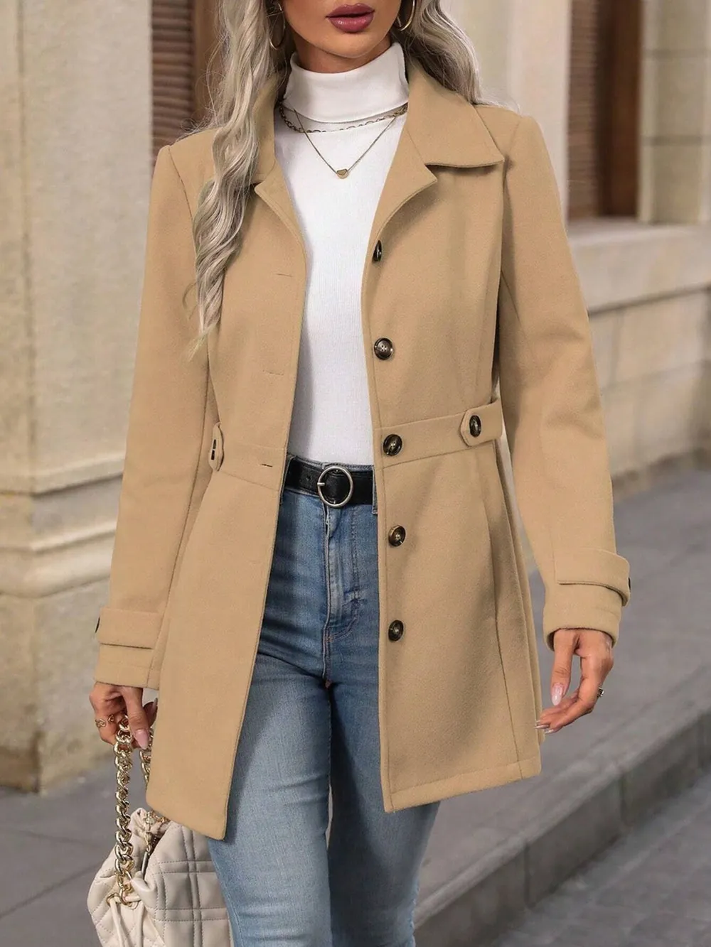 Button Up Long Sleeve Coat, image 4