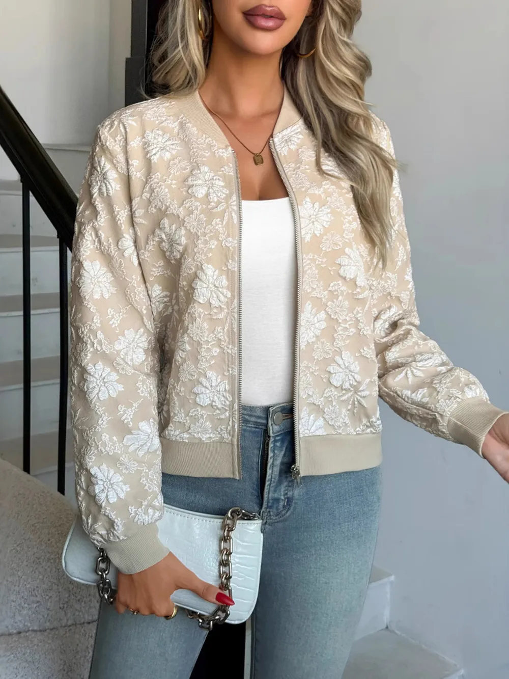 Zip Up Long Sleeve Jacket, image 5
