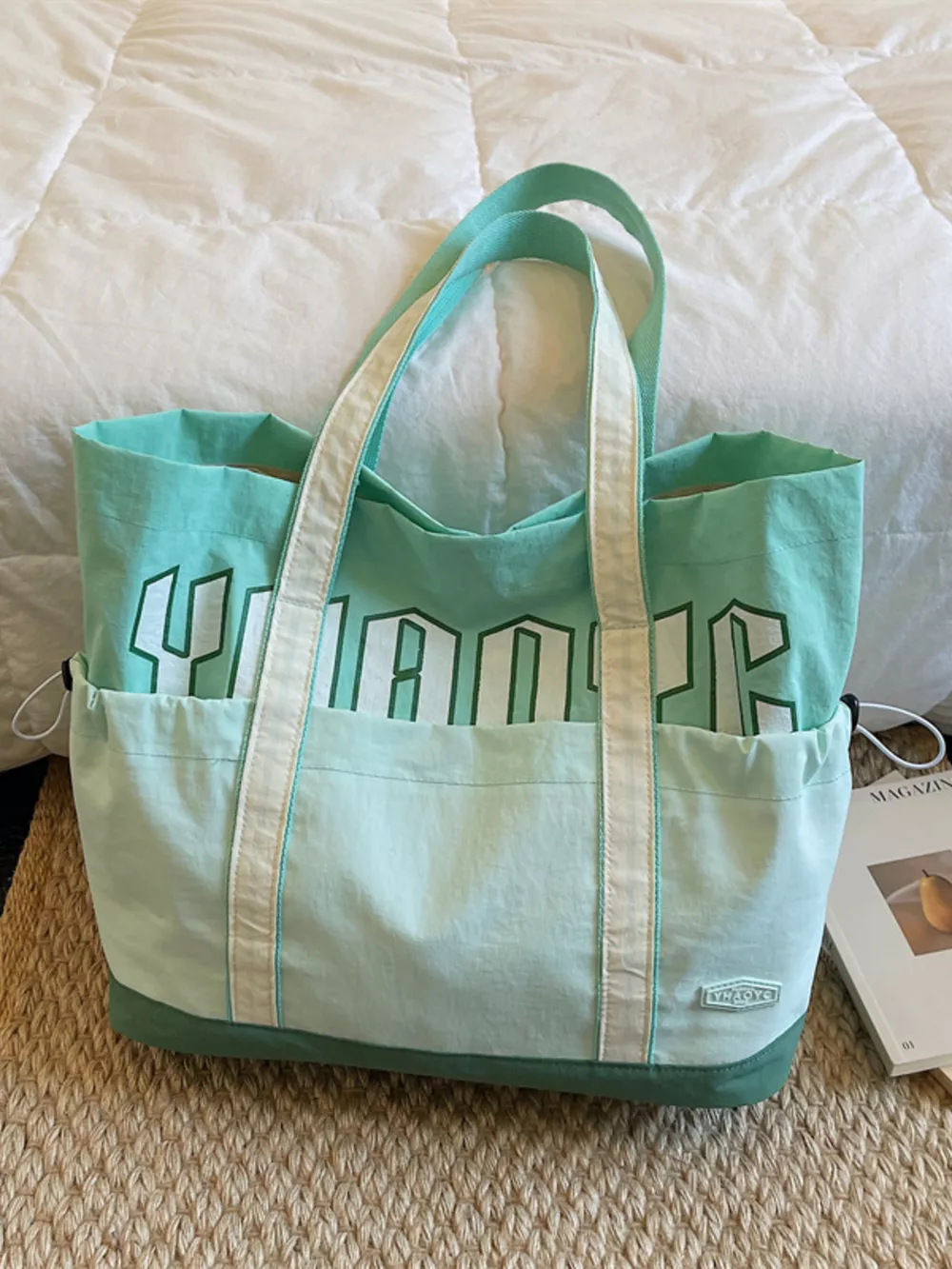 Drawstring Letter Shoulder Bag, image 10
