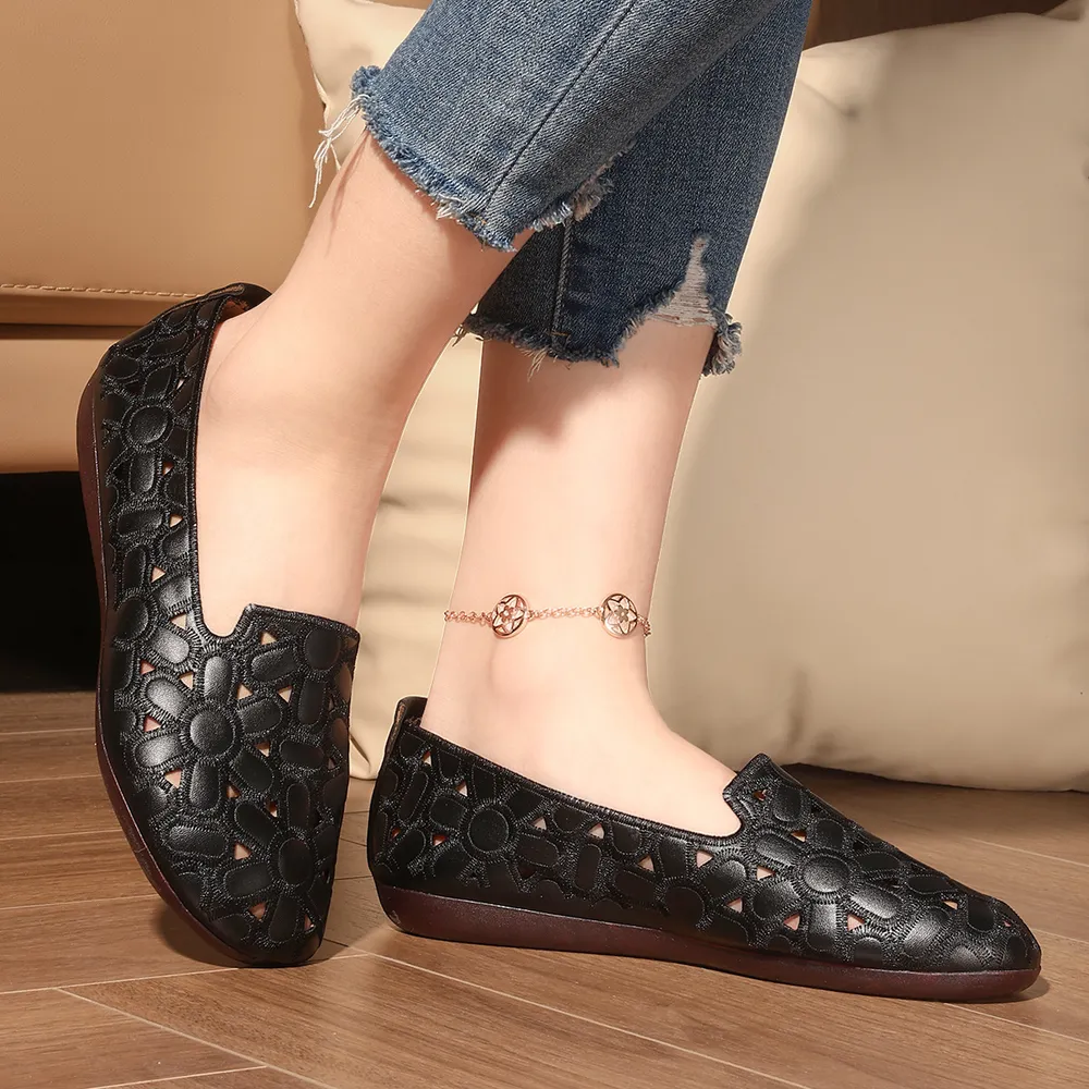 Cutout Round Toe Slip-Ons, image 3