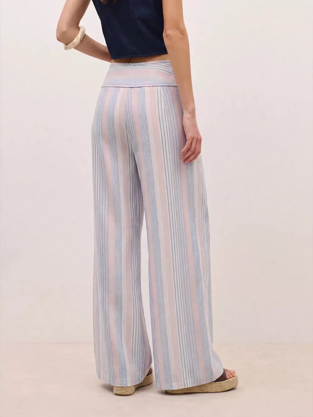 Striped Wide-Leg Pants with Tie Waist, image 16