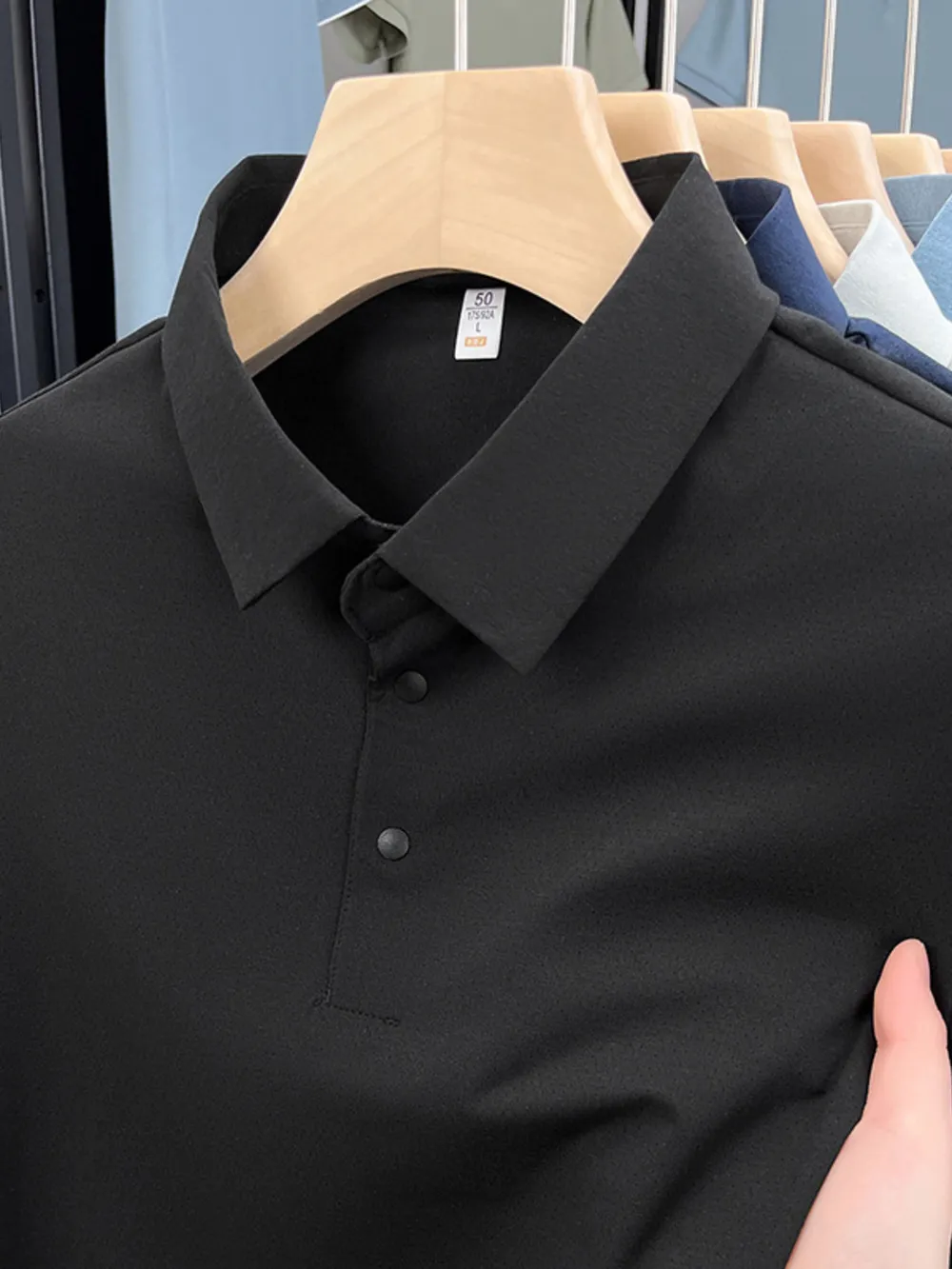 Men's Plus Size Button Detail Short Sleeve Polo, image 4