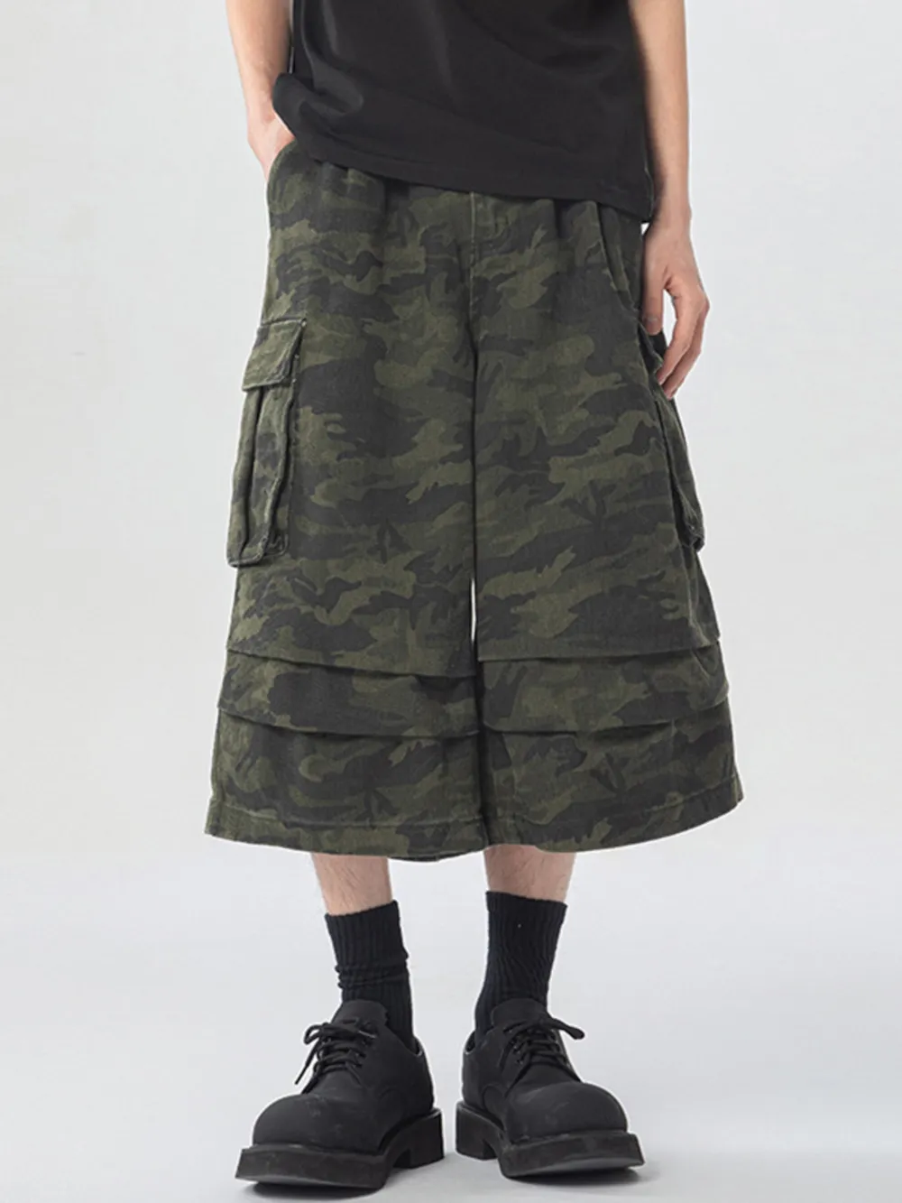 Men's Urban Camo Wide Leg Cargo Pants, image 5