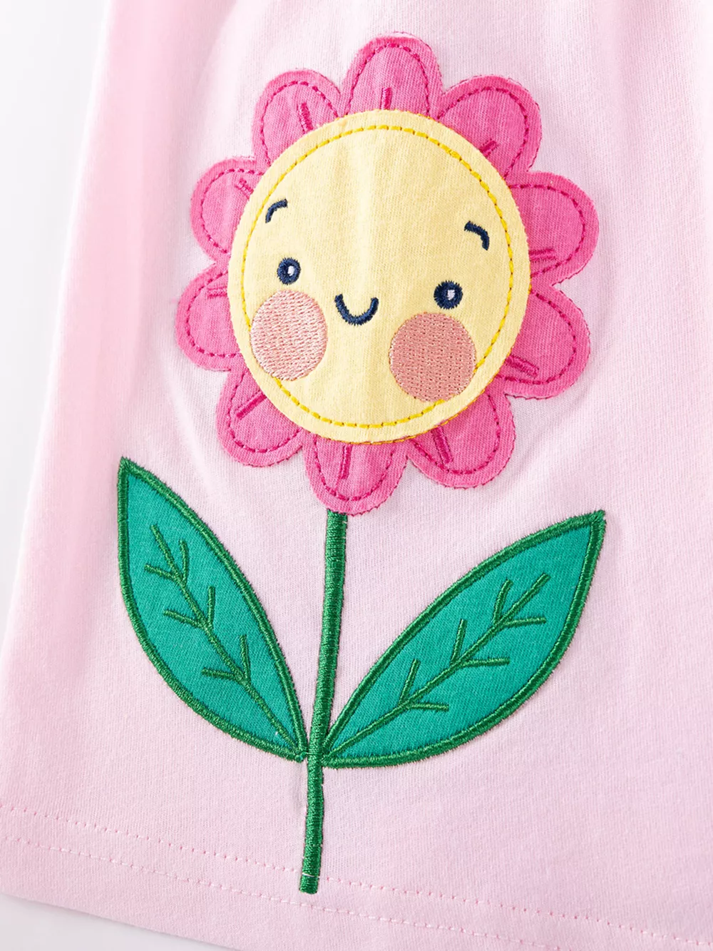 Children's Flower Appliqué Top & Rainbow Print Capri Set, image 3