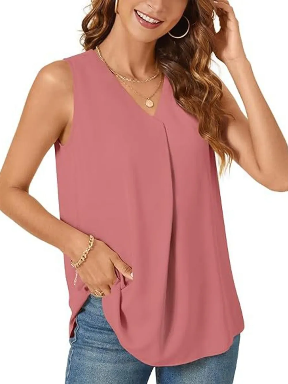 Full Size V-Neck Sleeveless Tank Top Plus Size, image 7