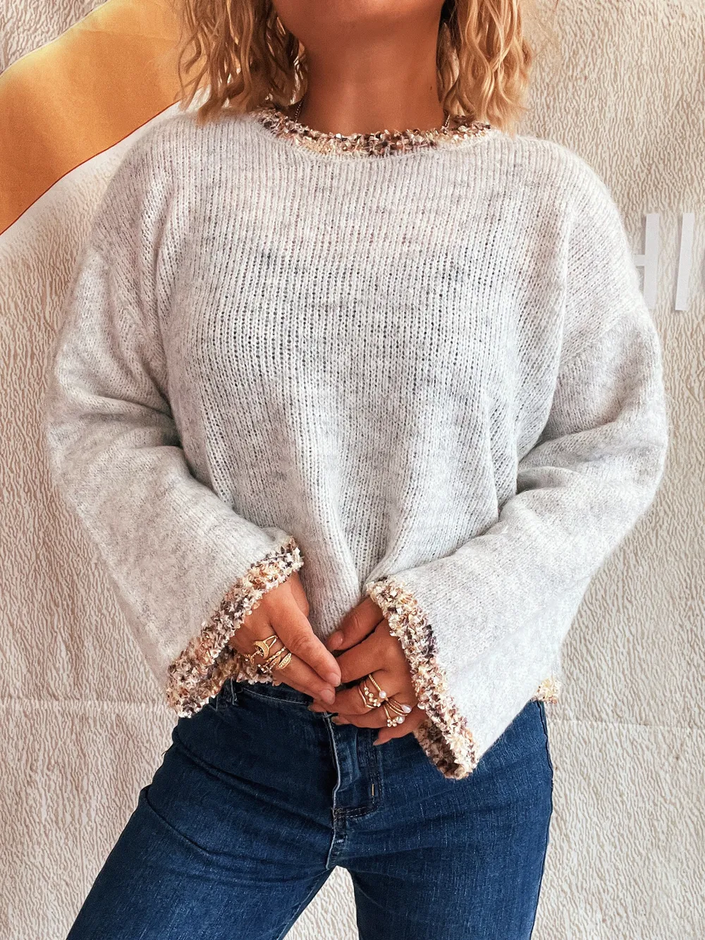 Round Neck Cropped Sweater, image 2