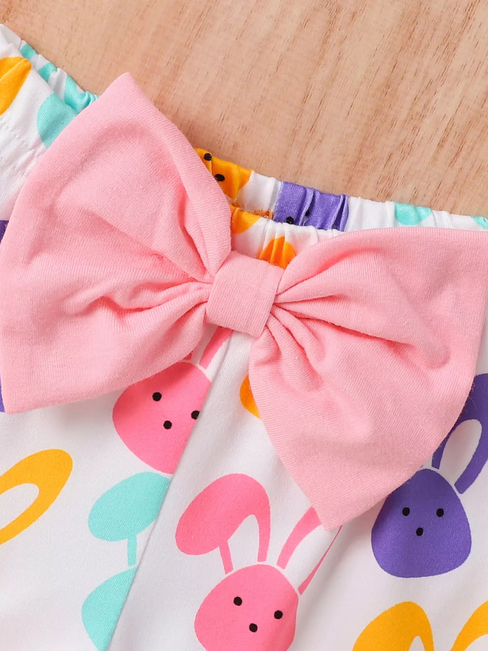 Children's Letter Ruffled Trim Bodysuit and Pants Set with Headband, image 2